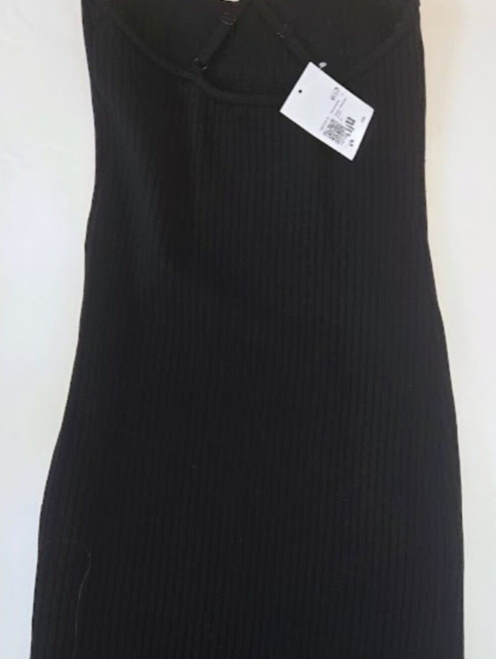 Forever 21 Black Ribbed Midi Slip Dress Womens Size M - Picture 3 of 11